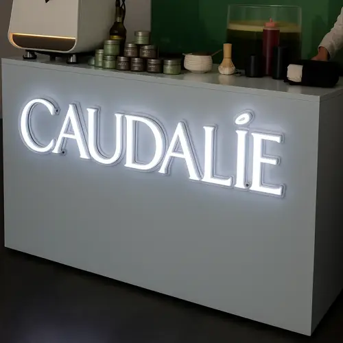 Caudalie LED Neon Schild Ladenbau Tresen individuelle Neon Schilder