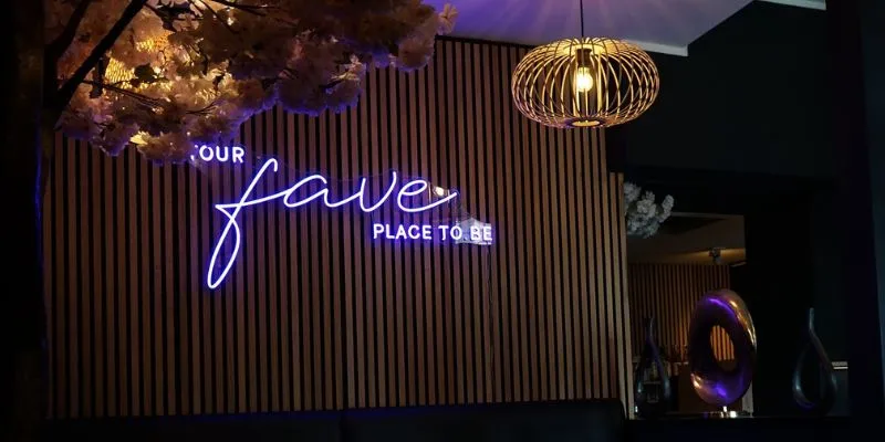 Your Fave Place to Be LED neon sign restaurant gastronomy custom illuminated signage