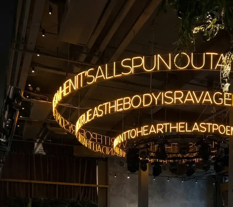 Neon Halo LED neon art installation custom illuminated signage