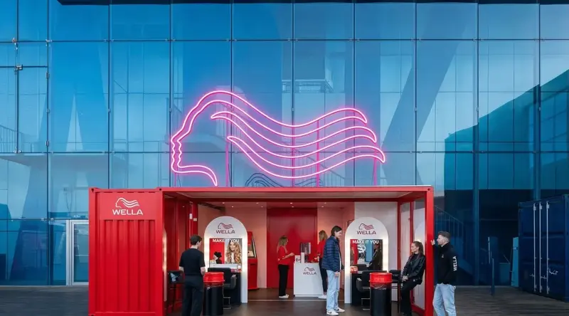 Wella LED neon sign custom build trade show booth illuminated signage