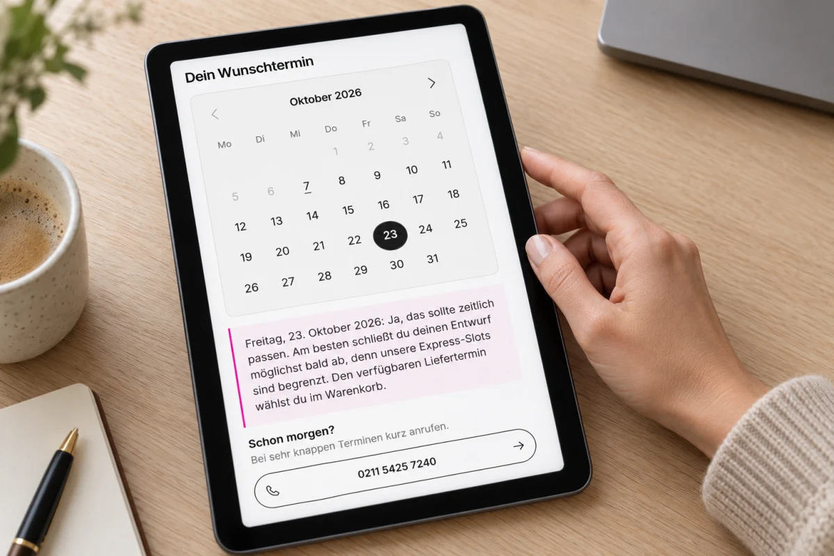 Wunschtermin im Kalender ansehen