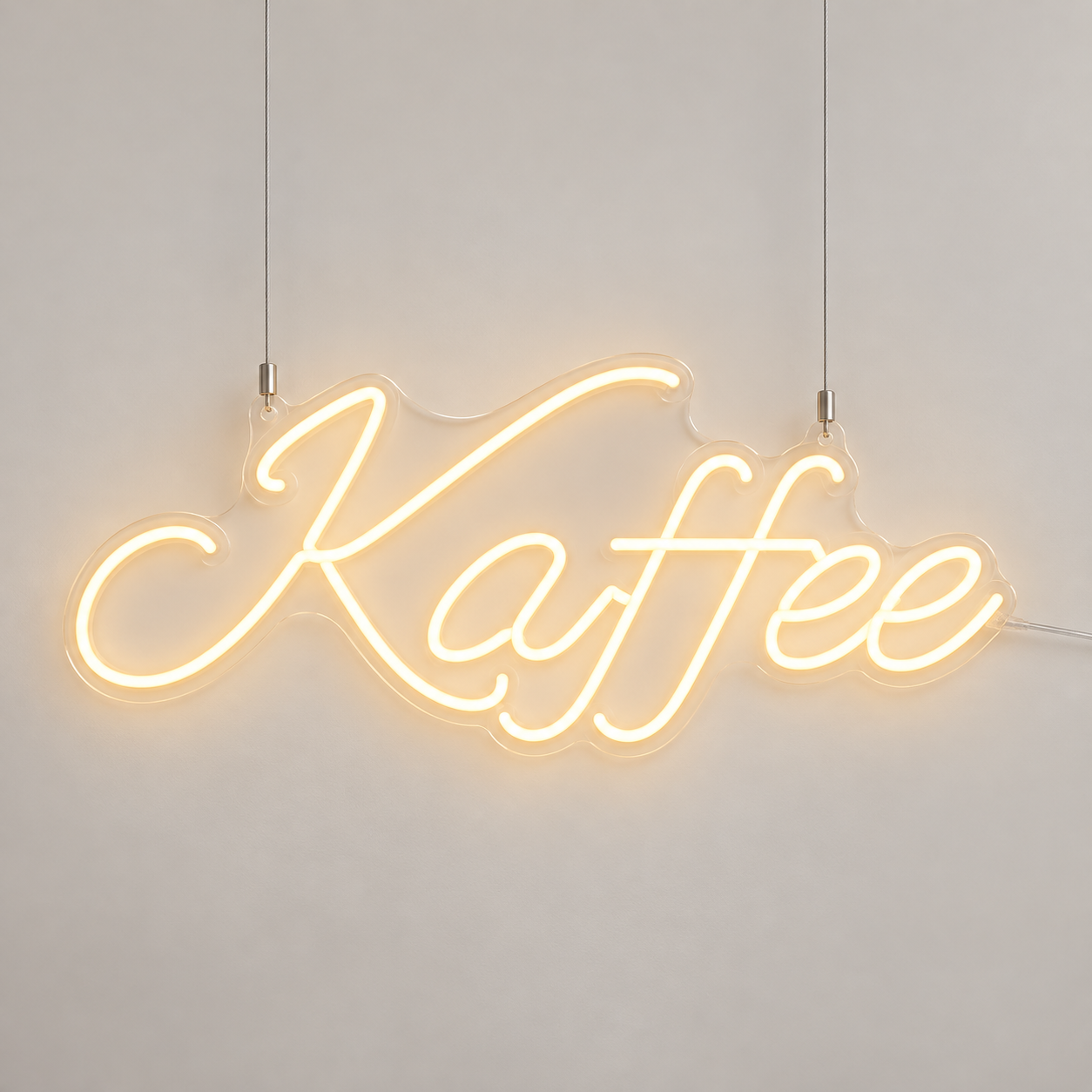 Kaffee – LED-Neon in Warmweiß, Schrift Alexa